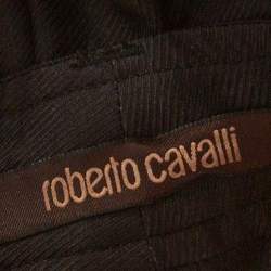 Pre Owned Roberto Cavalli Brown Ombre Leopard Print Silk Flared Pants L