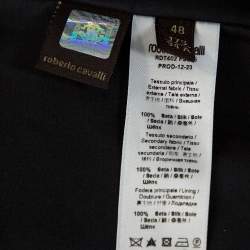 Pre Owned جاكيت بليزر روبرتو كافالي مفصل حرير مطبوع نقشة الفهد بيج مقاس كبير (لارج)