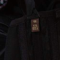 Pre Owned فستان روبرتو كافالي ماكسي بطيات مزخرف سلسلة حرير مطبوع مورد متعدد الألوان مقاس وسط (ميديوم)