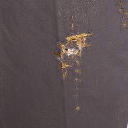 Pre Owned Roberto Cavalli Brown & Gold Denim Distressed Straight Leg Jeans M