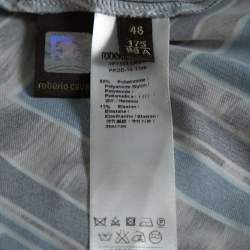 مملوكة مسبقًا تنورة روبرتو كافالي ذيل سمكة حرير مطبع بني طويلة S