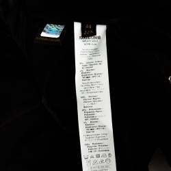 Pre Owned Roberto Cavalli Black Velvet Knit Paneled Tapered Trousers L