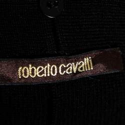 Pre Owned Roberto Cavalli Black Wool Knit Circle Cardigan L