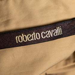 Pre Owned بلوزة روبرتو كافالي رابطة أمامية قطن مطرزة بيج M