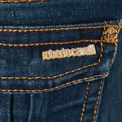 Pre Owned Roberto Cavalli Dark Blue Denim Logo Detail Bootcut Jeans L