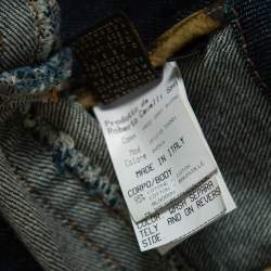 Pre Owned Roberto Cavalli Dark Blue Denim Logo Detail Bootcut Jeans L