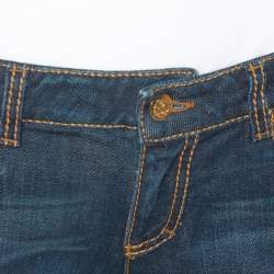 Pre Owned Roberto Cavalli Dark Blue Denim Logo Detail Bootcut Jeans L