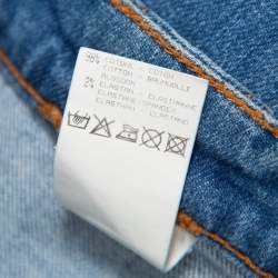 مملوكة مسبقًا بنطلون جينز روبرتو كافالي فضفاض حافة مضفرة دنيم أزرق M