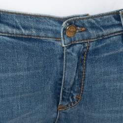 مملوكة مسبقًا بنطلون جينز روبرتو كافالي ساق مستقيمة دينم نمط باهت أزرق L