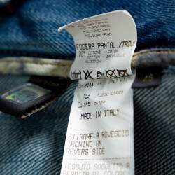 مملوكة مسبقًا بنطلون جينز روبرتو كافالي ساق مستقيمة دينم نمط باهت أزرق L