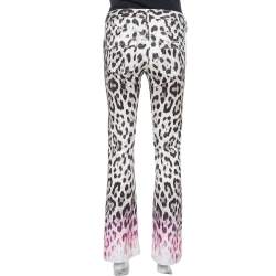 Pre Owned Roberto Cavalli Brown/Pink Ombre Animal Print Cotton Flare Leg Jeans S