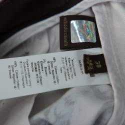 Pre Owned Roberto Cavalli Blue Cotton Printed Flared Bottom Jeans S