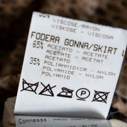 مملوكة مسبقًا تنورة ماكسي روبروتو كافالي جيرسيه نقشة الثعبان بني بطيات مقاس متويط - ميديوم