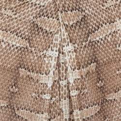 مملوكة مسبقًا تنورة ماكسي روبروتو كافالي جيرسيه نقشة الثعبان بني بطيات مقاس متويط - ميديوم