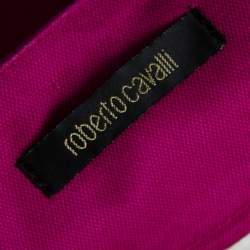 مملوكة مسبقًا تنورة ماكسي روبرتو كافالي دينم وردي بحزام واسع مقاس متوسط - ميديوم