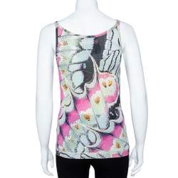 Roberto Cavalli Multicolor Print Silk Knitted Tank Top L