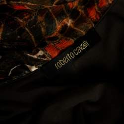 Pre Owned Roberto Cavalli  Multicolor Print Silk Top And Skirt Set M