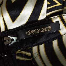 Pre Owned تنورة روبرتو كافالي واسعة حرير مطبوع متعدد الألوان مقاس وسط (ميديوم)