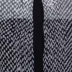 Roberto Cavalli Monochrome Silk Long Sleeve Sheer Blouse S