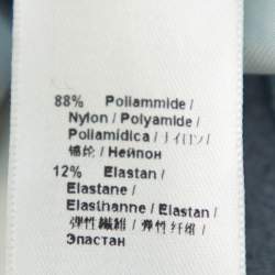 Pre Owned فستان روبرتو كافالي تفاصيل بروش جيرسيه طباعة زهور أزرق M