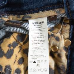 مملوكة مسبقًا Roberto Cavalli Indigo Dark Wash Denim Flared Jeans S