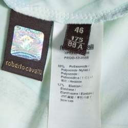 Pre Owned تنورة روبرتو كافالي ماكسي جيرسي مطبوعة خضراء فاتحة كبير