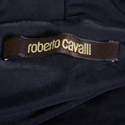 Roberto Cavalli Black Floral Printed Knit Bodycon Dress S