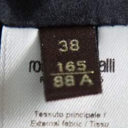 Pre Owned بليزر روبرتو كافالي مفصل حرير طباعة حيوان بيج مقاس صغير