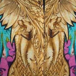 Roberto Cavalli Multicolor Floral Printed Silk Button Front Cardigan M