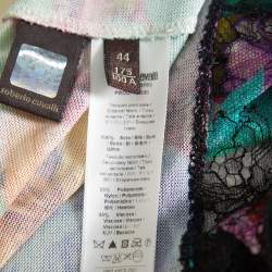 Roberto Cavalli Multicolor Floral Printed Silk Button Front Cardigan M