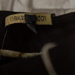 Pre Owned Roberto Cavalli Brown Leather Vintage Cropped Trousers M