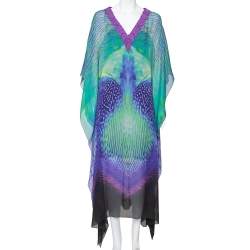 Roberto Cavalli Multicolor Silk Kaftan Dress M