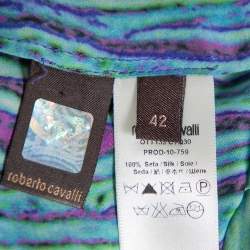 Pre Owned Roberto Cavalli Multicolor Silk Kaftan Dress M