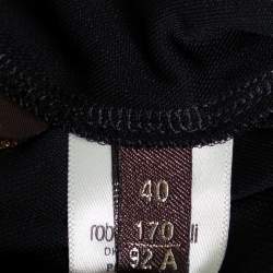 مملوكة مسبقًا Roberto Cavalli Black Knit Ruffled Maxi Wrap Dress S