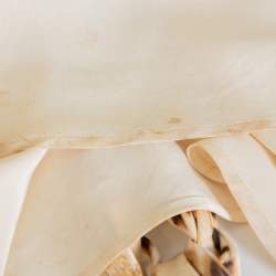 Pre Owned فستان روبرتو كافالي ماكسي رقبة حمالات حرير ساتان مطبوع نقشة الفهد بيج مقاس وسط (ميديوم) 