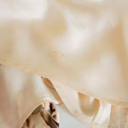 Pre Owned فستان روبرتو كافالي ماكسي رقبة حمالات حرير ساتان مطبوع نقشة الفهد بيج مقاس وسط (ميديوم) 