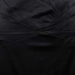 Pre Owned Roberto Cavalli Black Satin Ruffle Hem Detail Maxi Skirt M