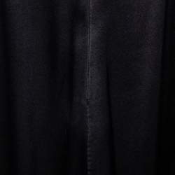 Pre Owned Roberto Cavalli Black Printed Satin Draped Sleeveless Mini Dress M