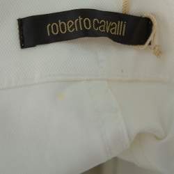 مملوكة مسبقًا Roberto Cavalli White Denim Bootcut Jeans L