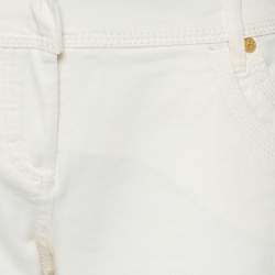 Pre Owned Roberto Cavalli White Denim Straight Leg Jeans XL