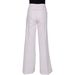 Pre Owned بنطلون روبرتو كافالي بالازو قطن وردي مقاس كبير - لارج