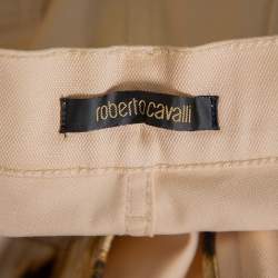 Pre Owned Roberto Cavalli Beige Cotton Bootcut Trousers L