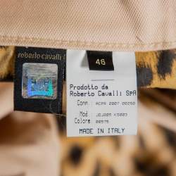 Pre Owned Roberto Cavalli Beige Cotton Bootcut Trousers L
