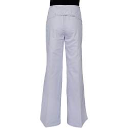 Pre Owned Roberto Cavalli Lavender Cotton Bootcut Trousers L