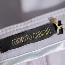 Pre Owned Roberto Cavalli Lavender Cotton Bootcut Trousers L