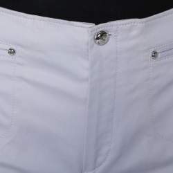 Pre Owned Roberto Cavalli Lavender Cotton Bootcut Trousers L