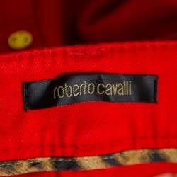 Pre Owned Roberto Cavalli Red Denim Bootcut Jeans L