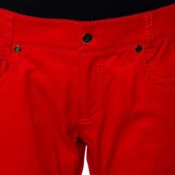 Pre Owned Roberto Cavalli Red Denim Bootcut Jeans L