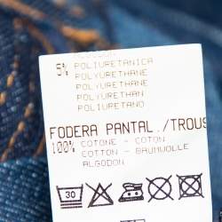 Pre Owned بنطلون جينز روبرتو كافالي دينم أزرق كحلي قصة مستقيمة مقاس كبير جدًا - إكس لارج