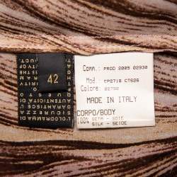 Pre Owned بلوزة روبرتو كافالي حرير قطيفة بطبعة نقشة الفهد متعددة الألوان مقاس كبير (لارج)  